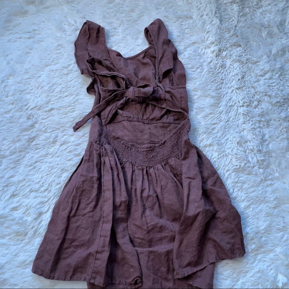 Free People Erin brown ruffle mini dress - Picture 4 of 7